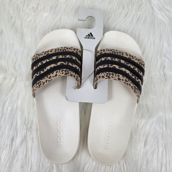 adidas Shoes - Adidas Leopard Print Cloudfoam Slides
